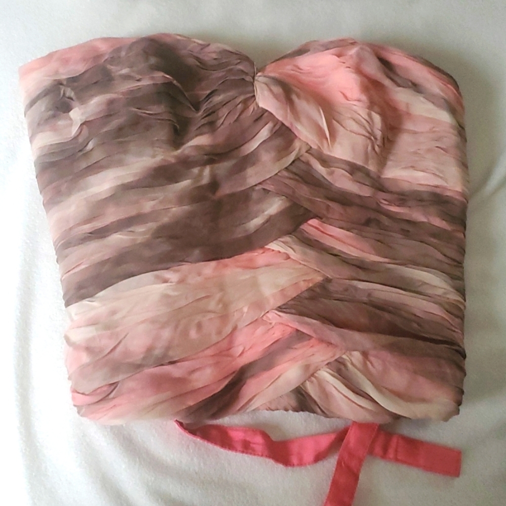 Carmen Marc Valvo 100% Silk Pink Corset